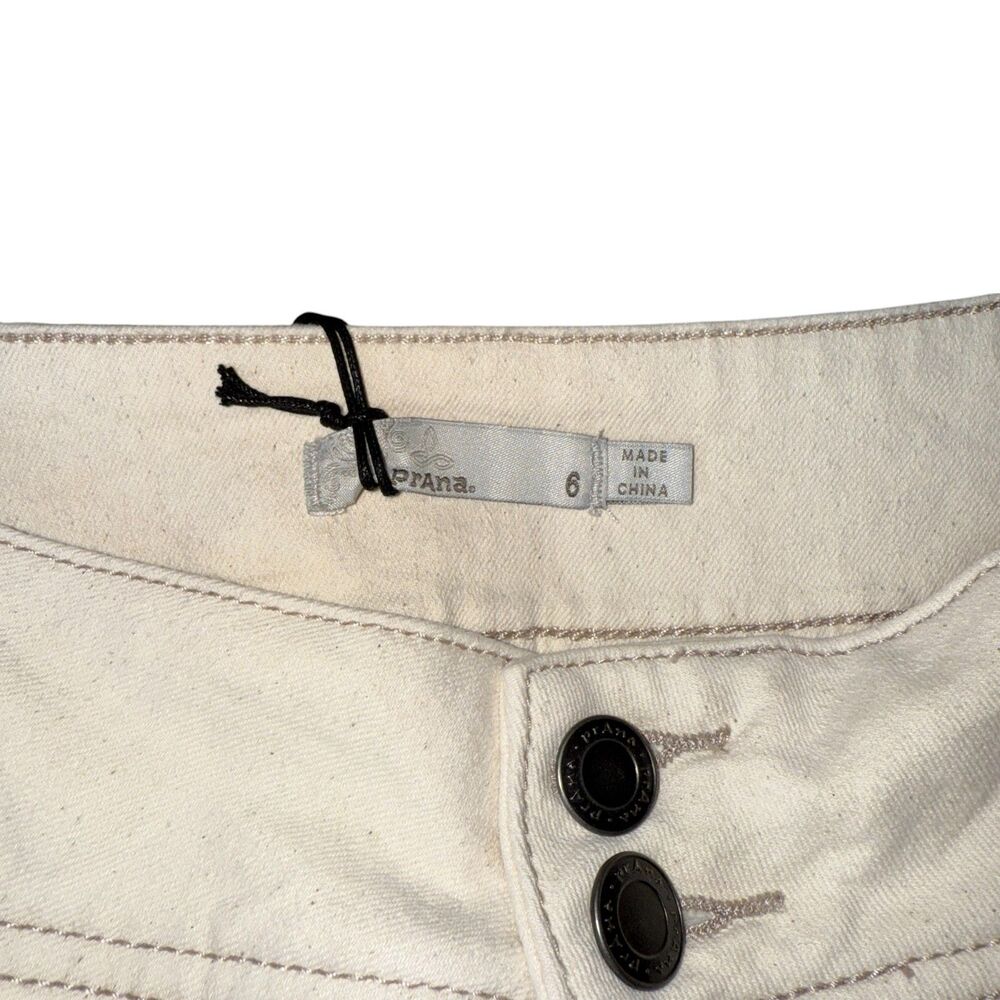 NWT Prana Broadway Skirt Stretch Denim Natural Zip Pockets Size 6 - Picture 5 of 9